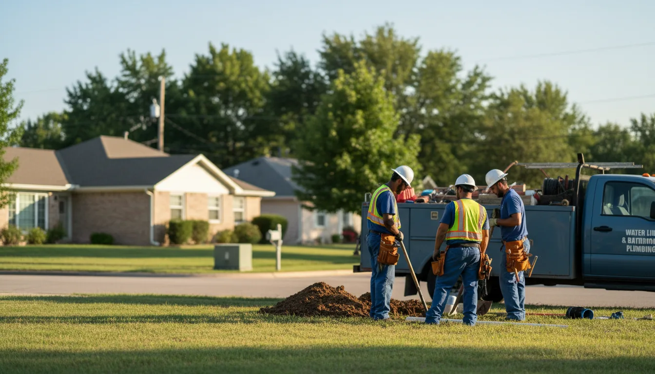 Residential water line and bathroom plumbing service in Zionsville, PA